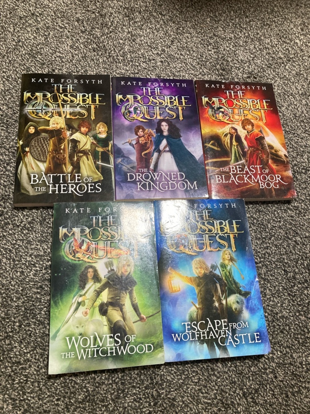 The Impossible Quest 6-Book Set by Kate Forsyth - Colorful Fantasy Covers